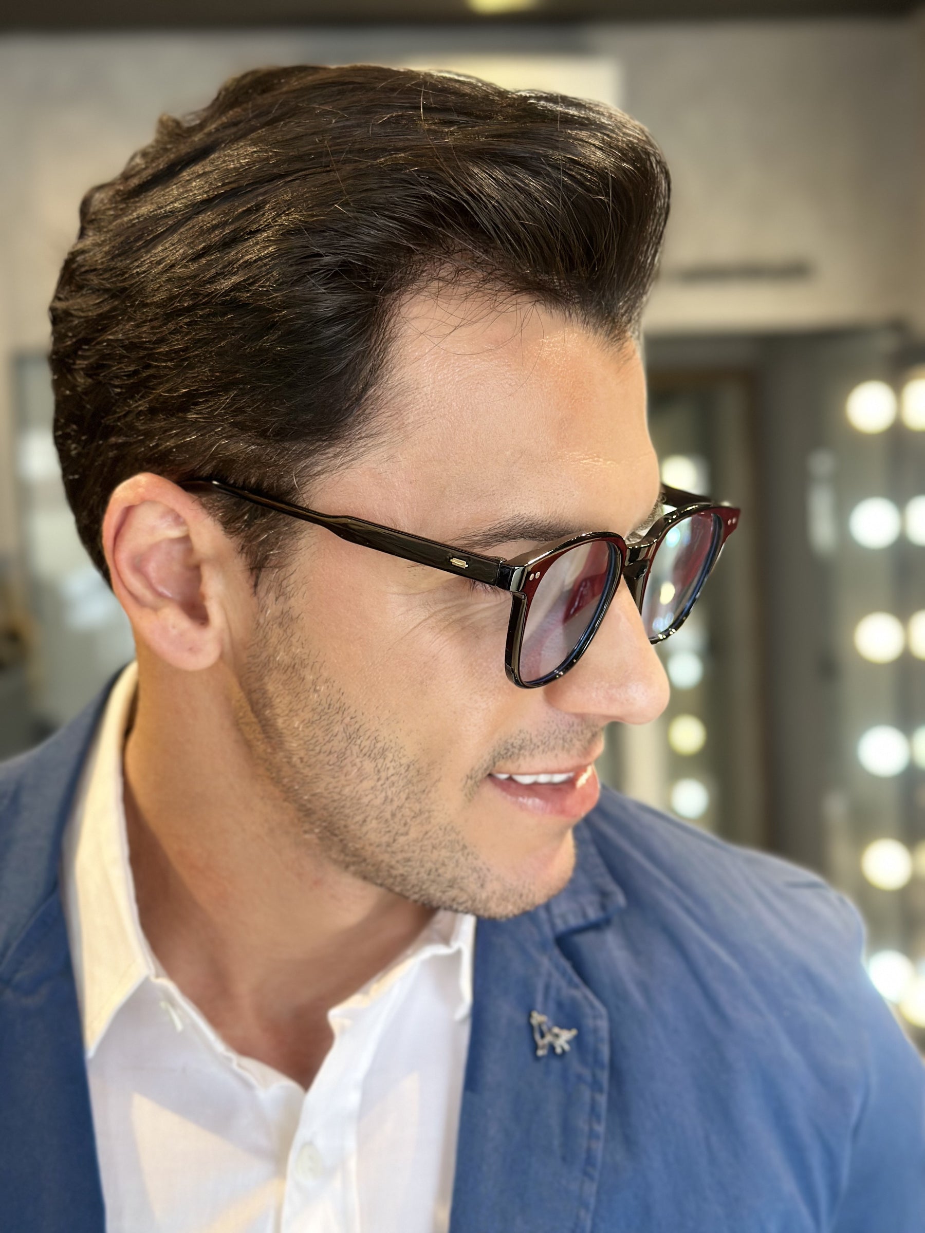 Óculos de Sol Quadrado com Lentes Azuis