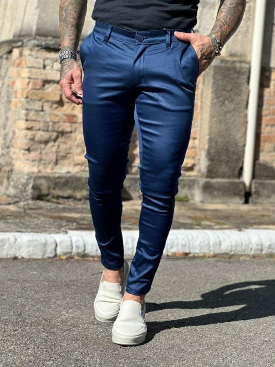 Calça Masculina Skinny Azul Marinho