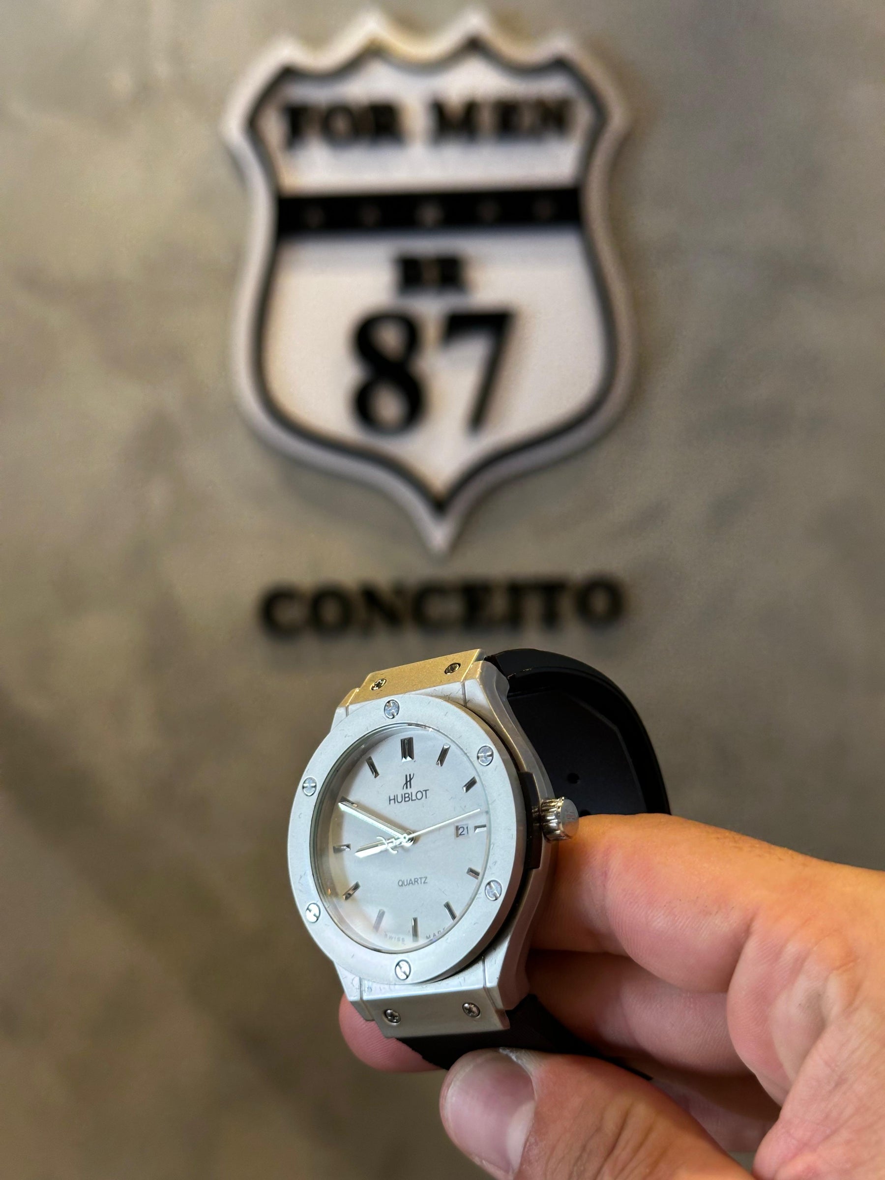 Relógio Masculino Hublot Genève Mostrador Branco