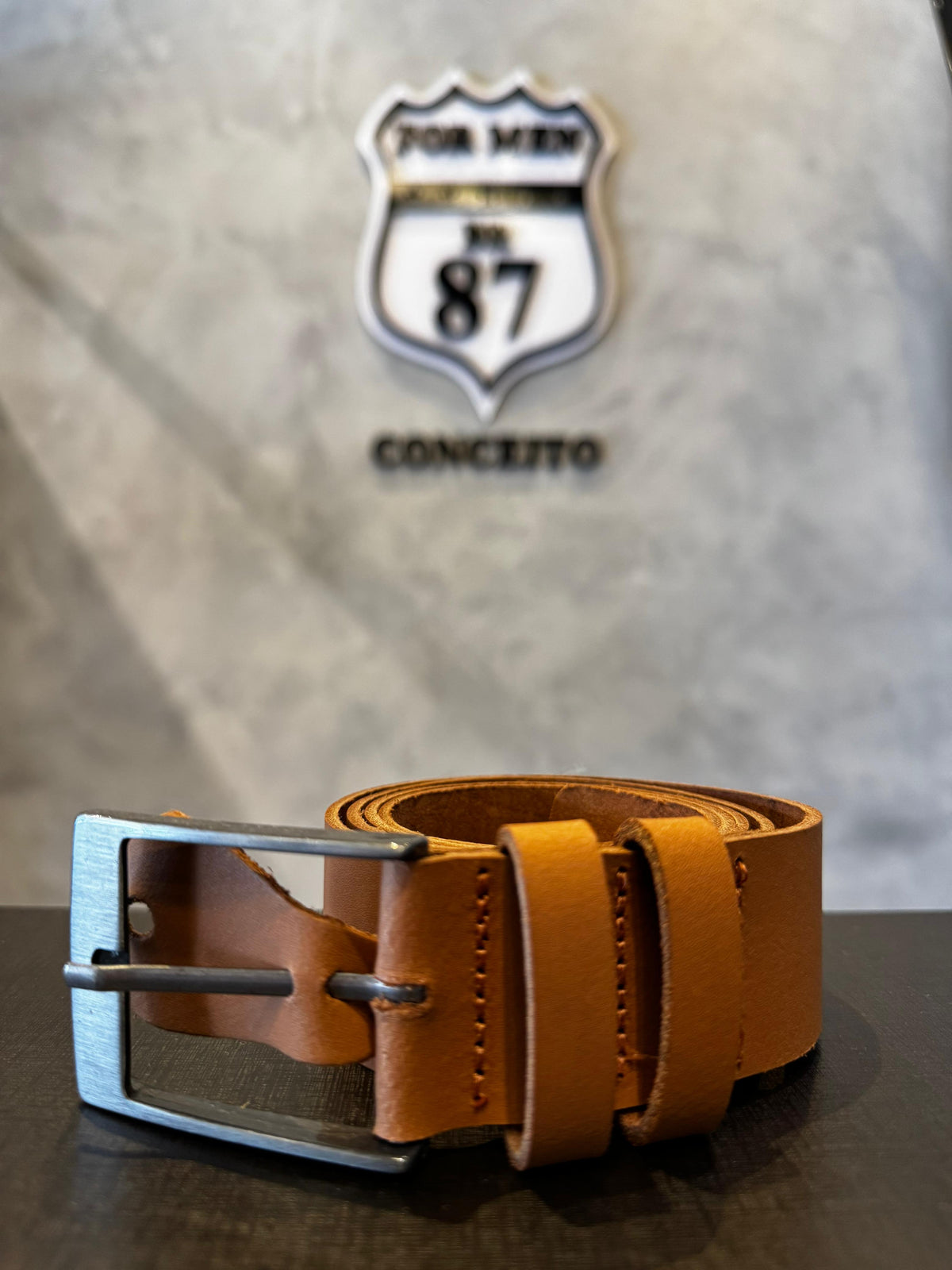 Cinto Masculino de Couro Caramelo