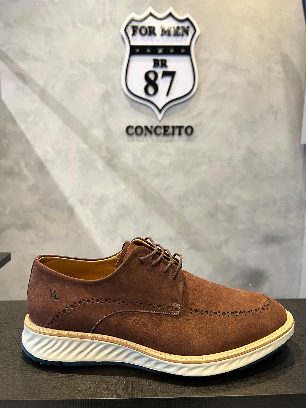 Sapato Brogue Casual Masculino Marrom
