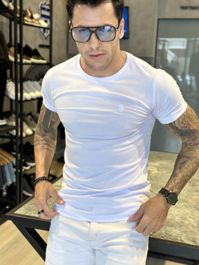 Camiseta Masculina Branca Slim Fit