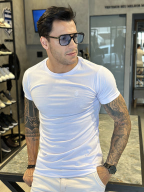 Camiseta Masculina Branca Slim Fit