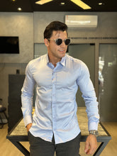 Camisa Social Manga Longa Azul Claro